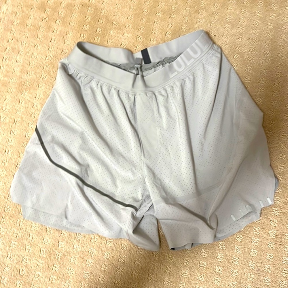 surge linerless 6” lululemon shorts - grey